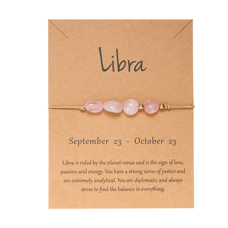 Wholesale Twelve Constellations Natural Stone Beaded Bracelet